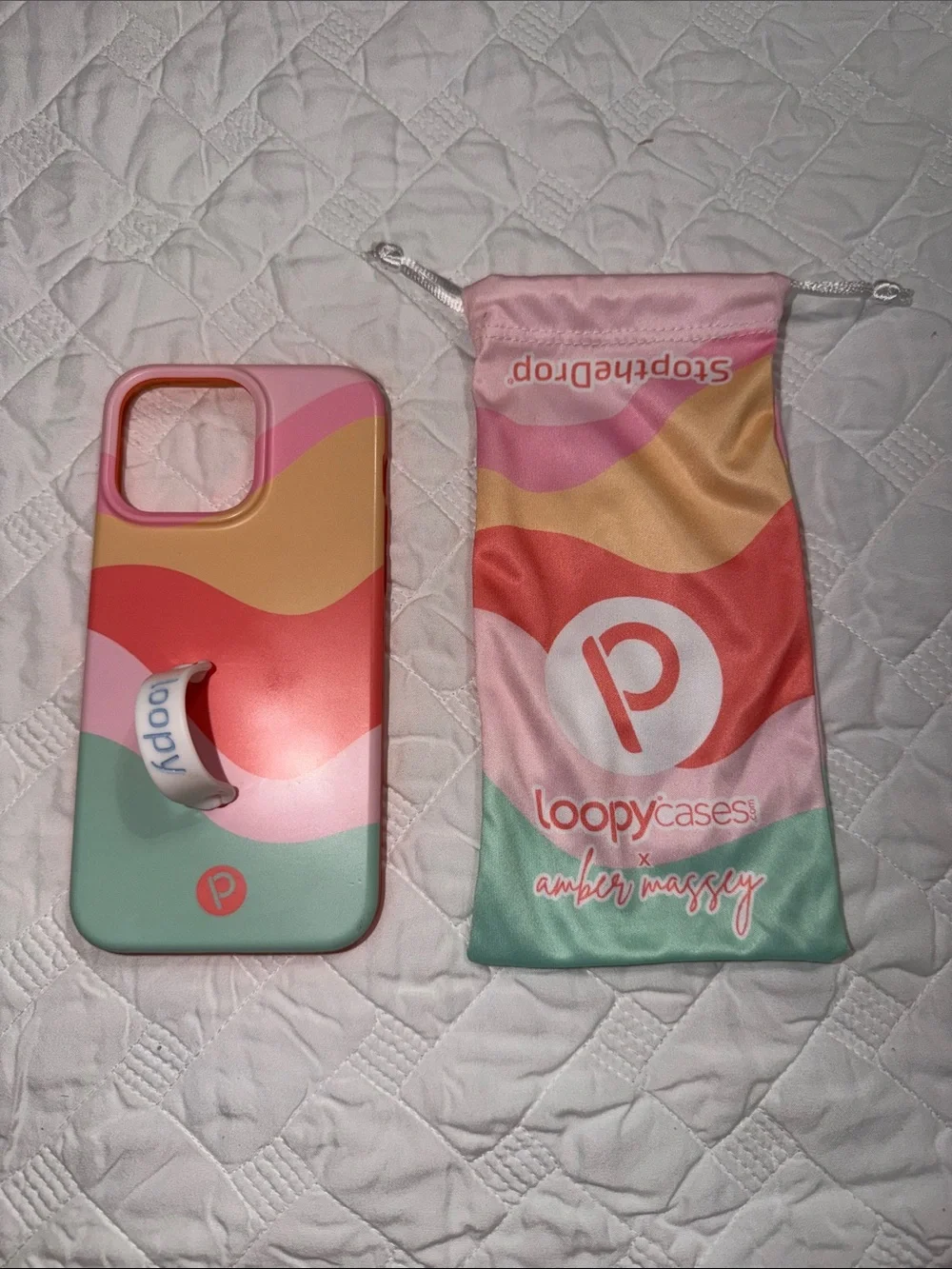 Looped Grip Multi-Color Phone Case - Pink, Coral & Mint